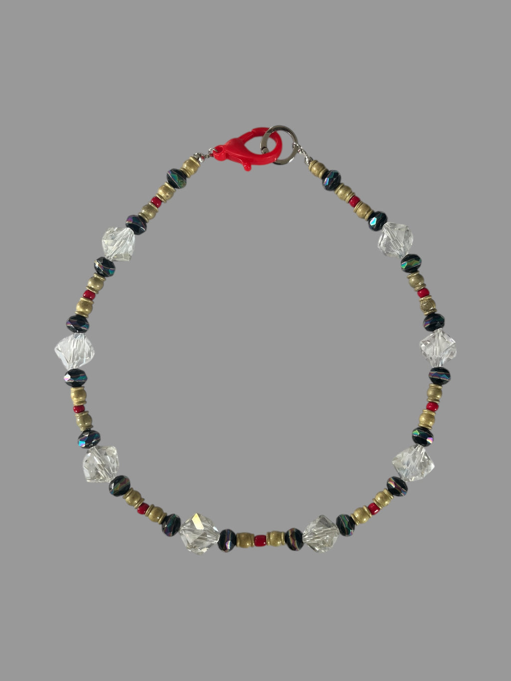 Clear Glass and Barrel beads Necklace