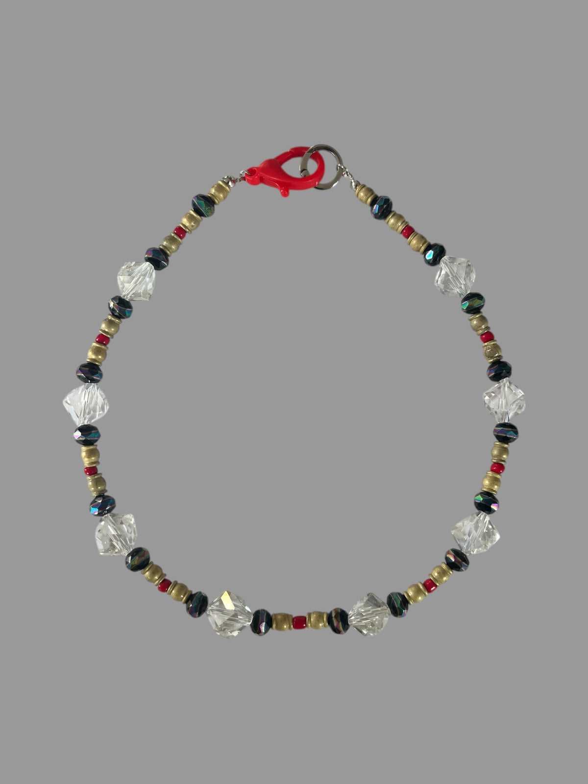 Clear Glass and Barrel beads Necklace
