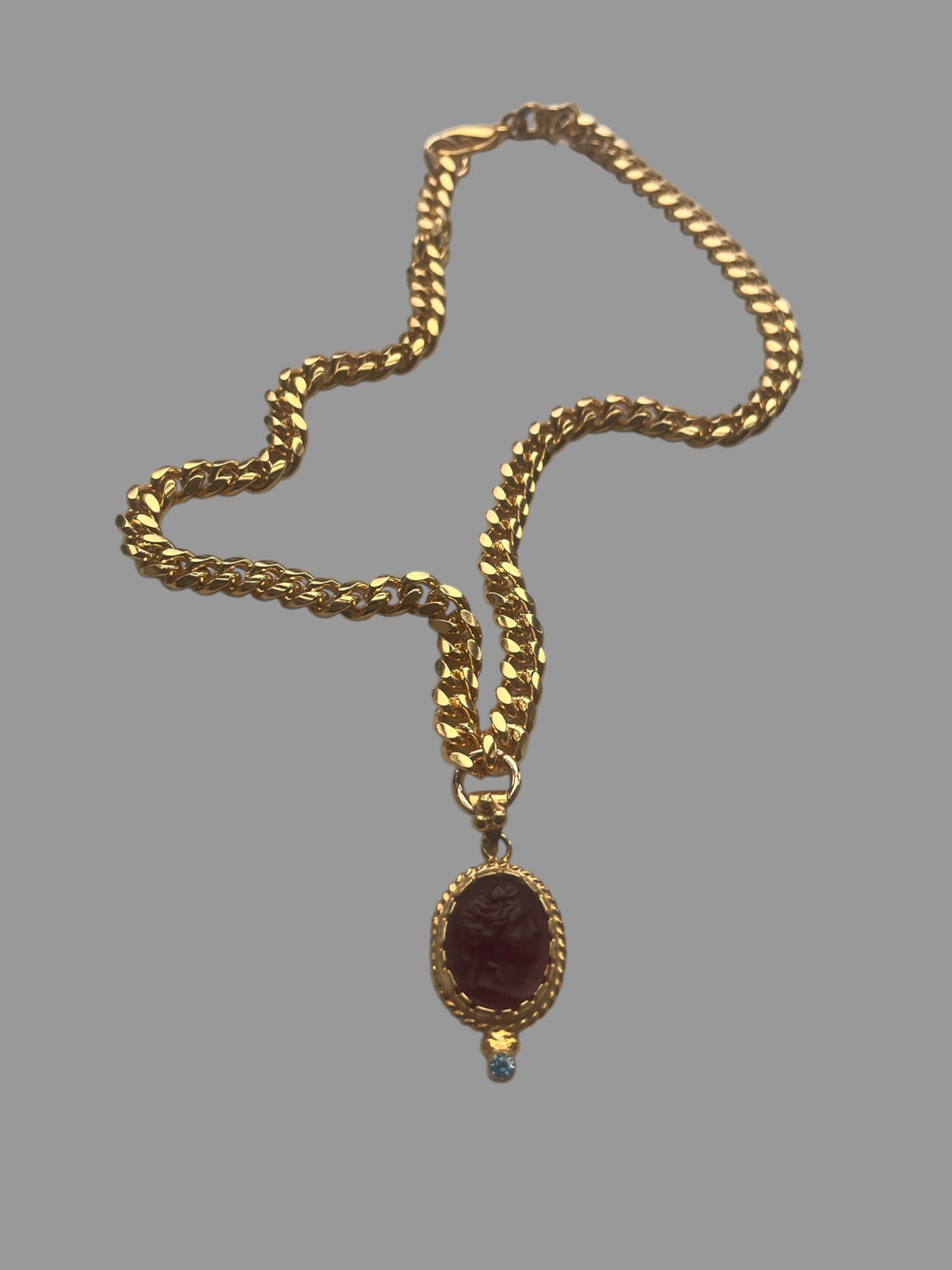 Red Venetian Glass Intaglio Necklace