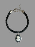 Black Rope Cameo Necklace