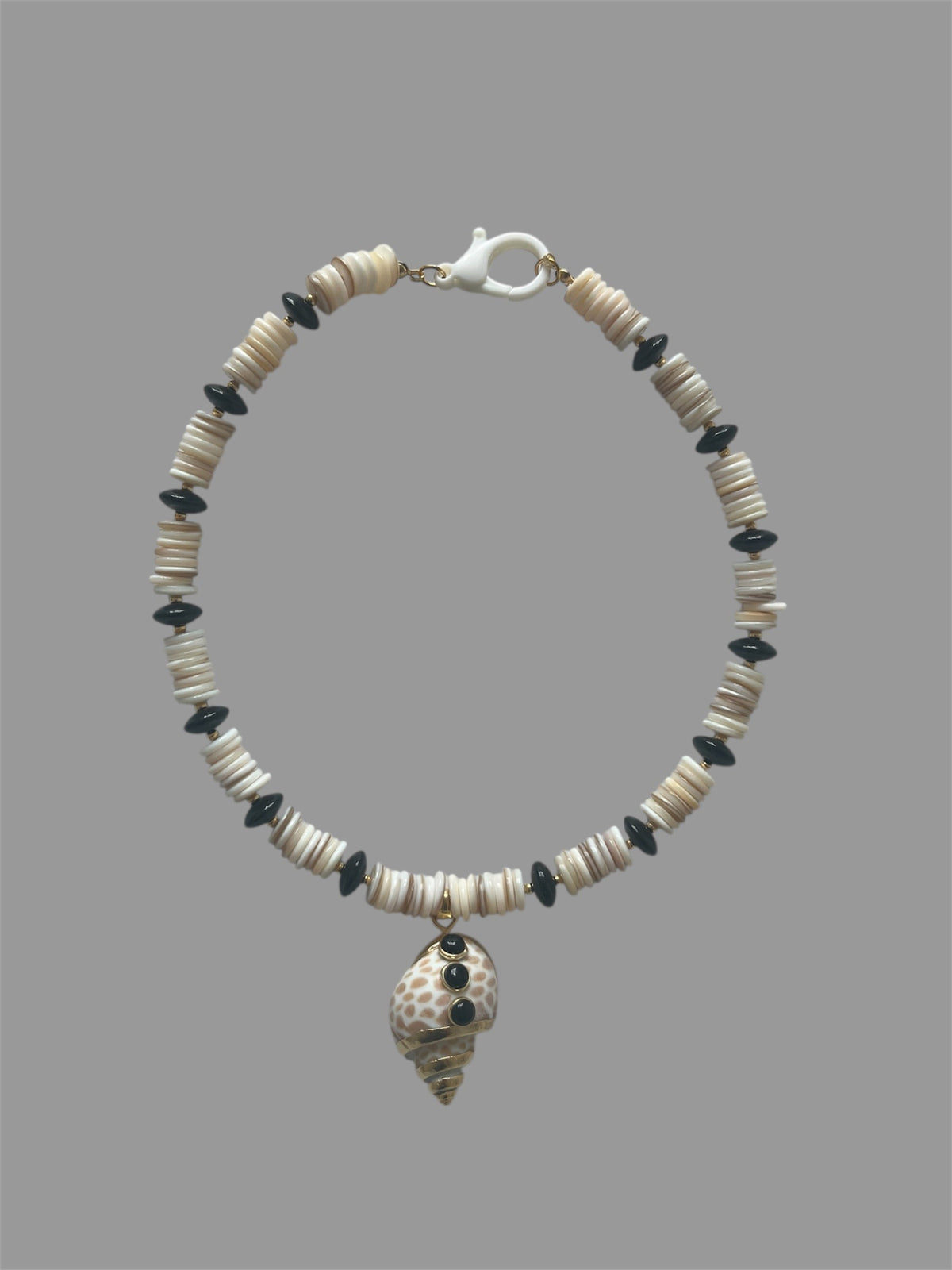 Onyx Conch Seashell Necklace