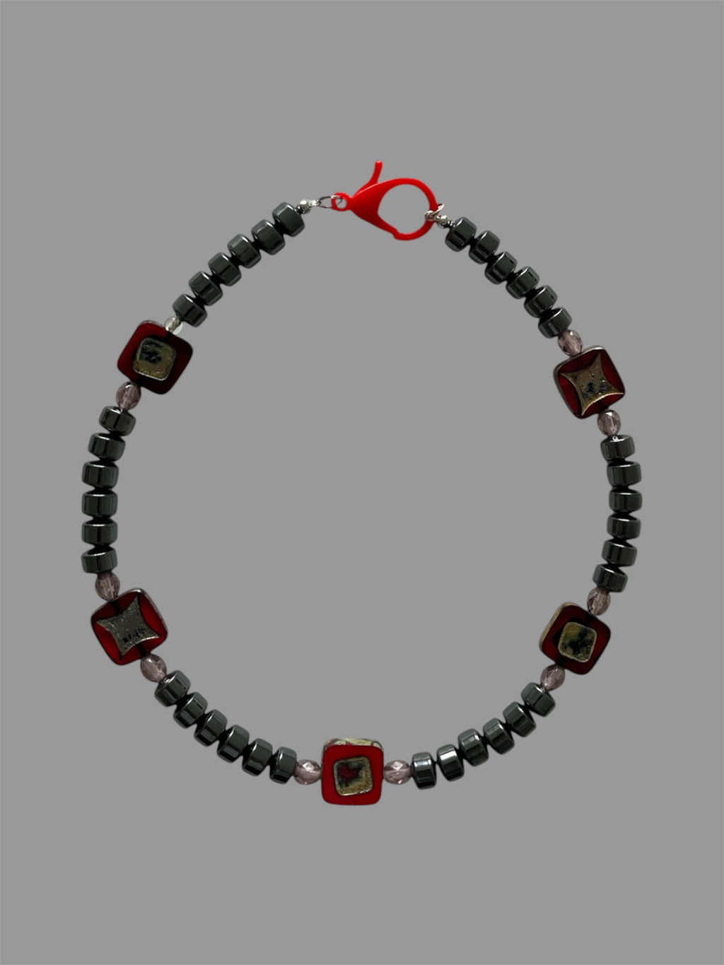 Red Squares Necklace