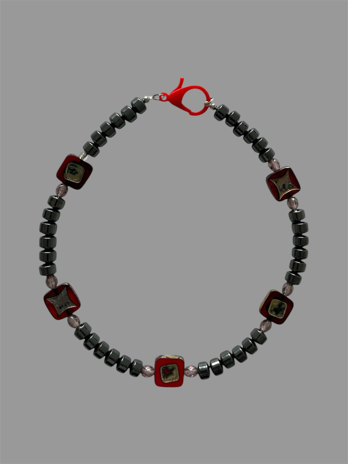 Red Squares Necklace