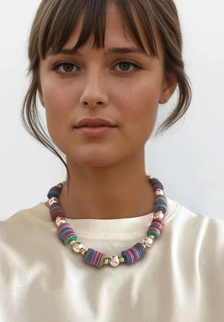 Multicolor Disks necklace