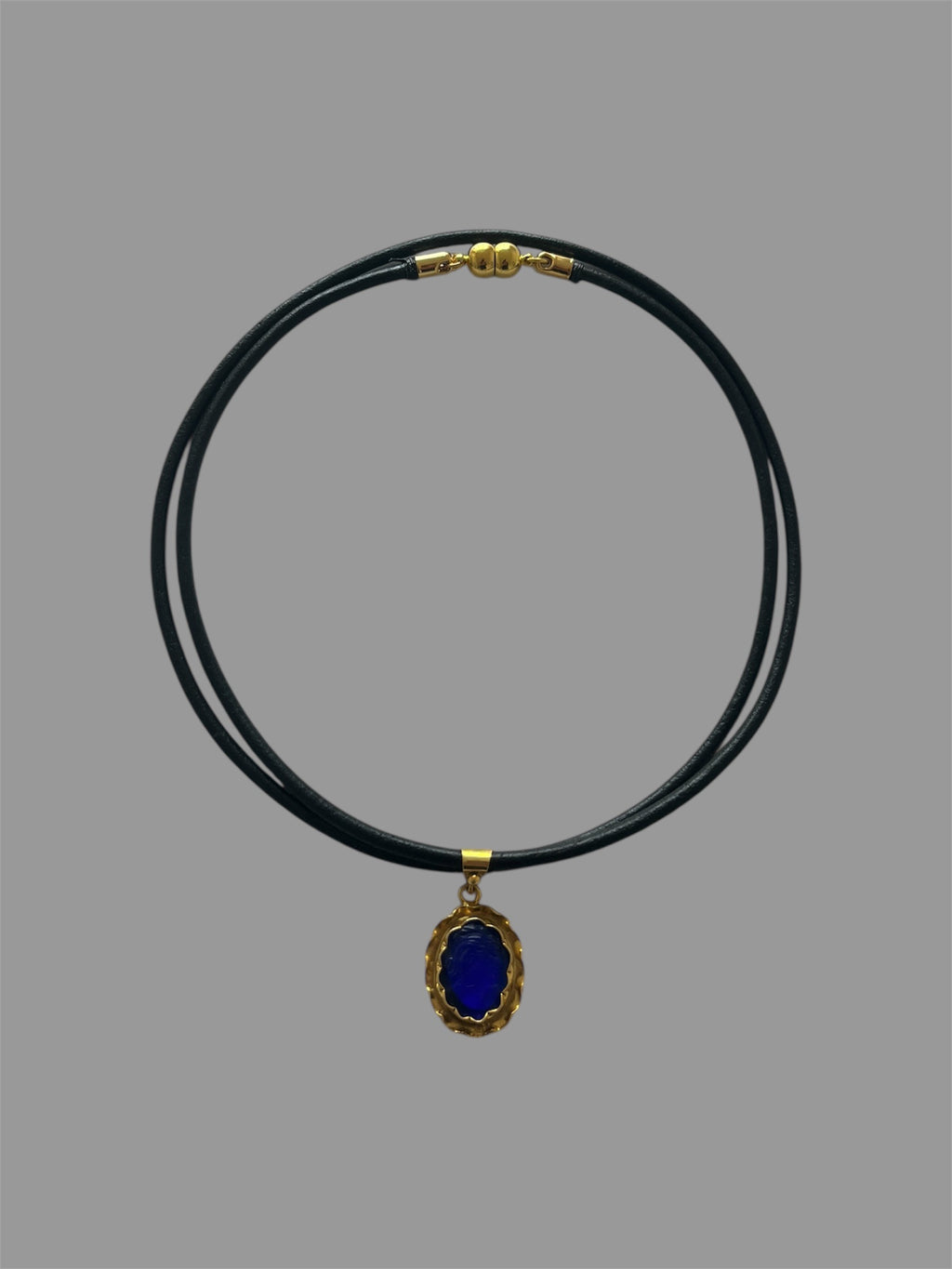 Blue Intaglio Cameo Necklace