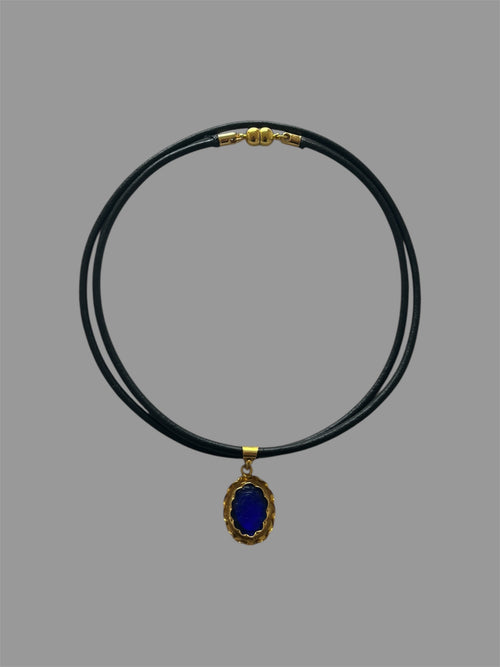 Blue Intaglio Cameo Necklace