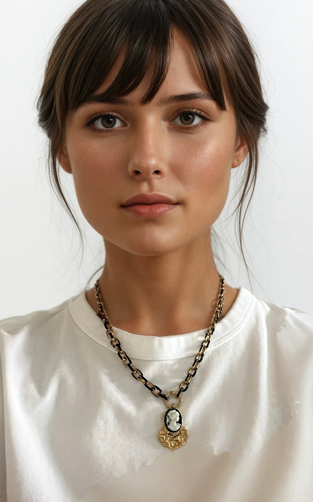 Enamel Cameo Necklace