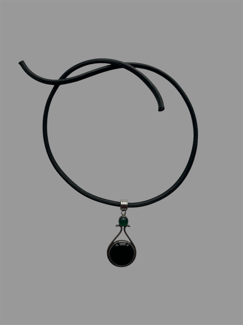 Baby jade and oversized onyx necklace