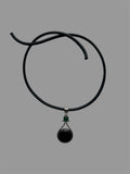 Baby jade and oversized onyx necklace