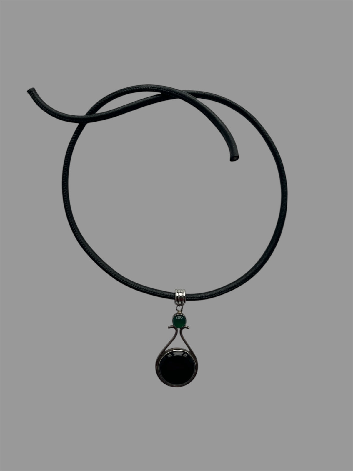 Baby jade and oversized onyx necklace