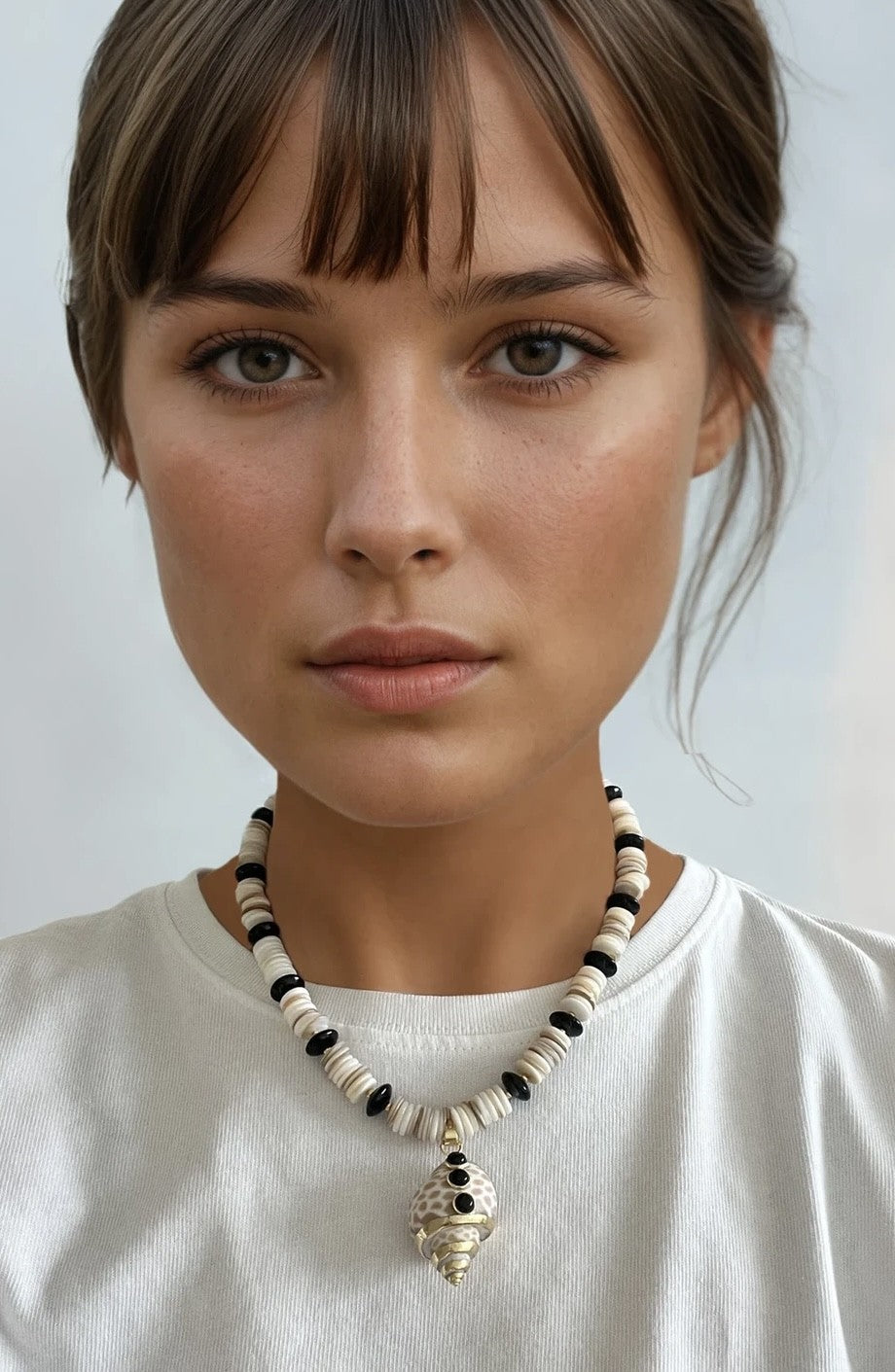 Onyx Conch Seashell Necklace