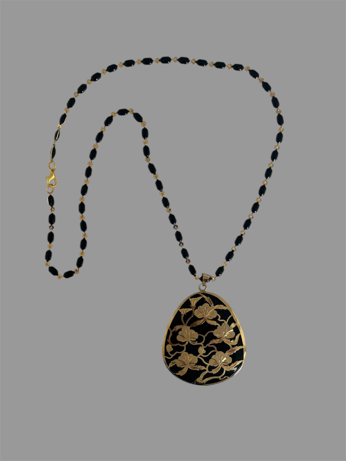 Damascene large pendant necklace