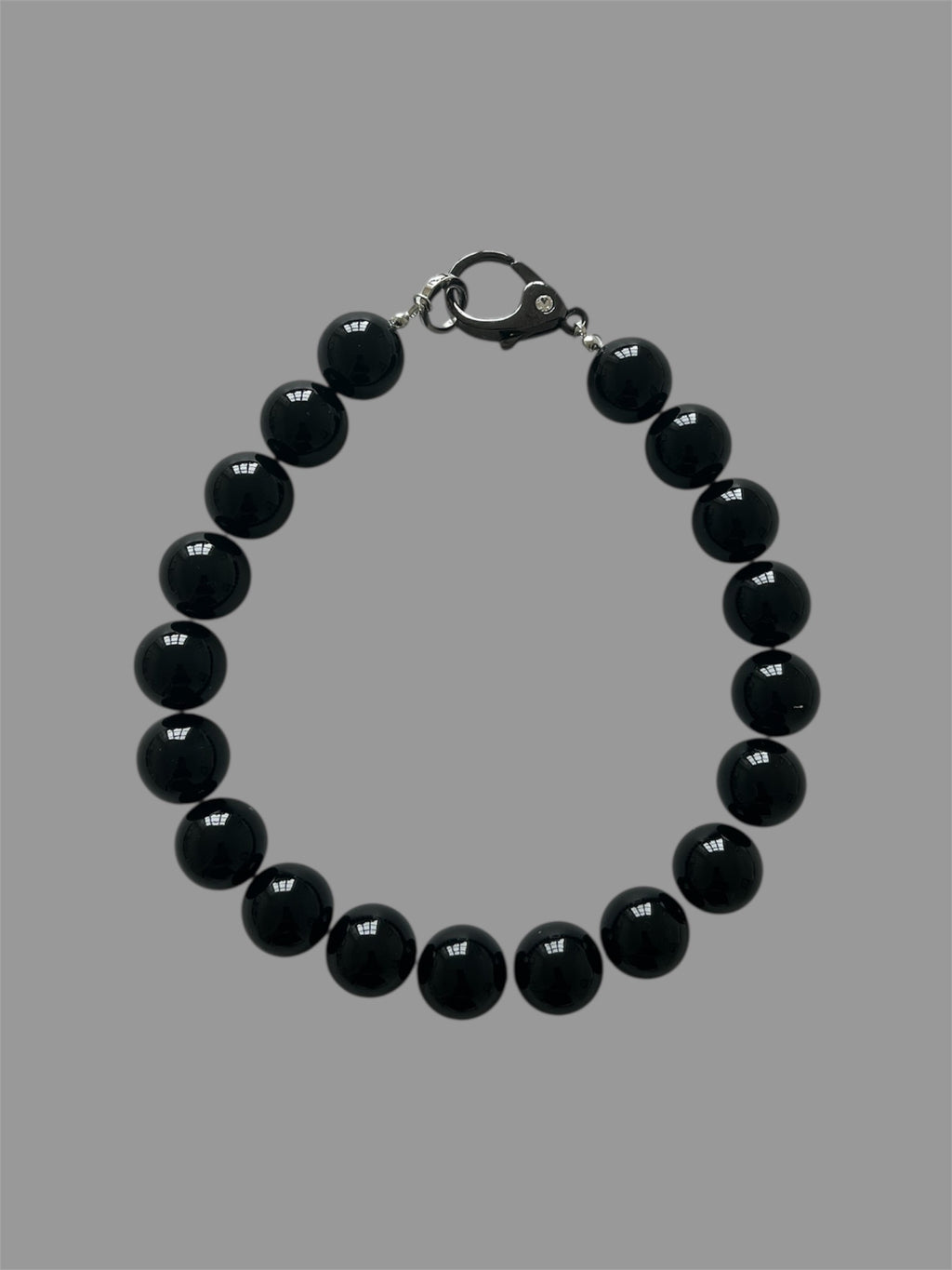 Oversized Black Bead Necklace