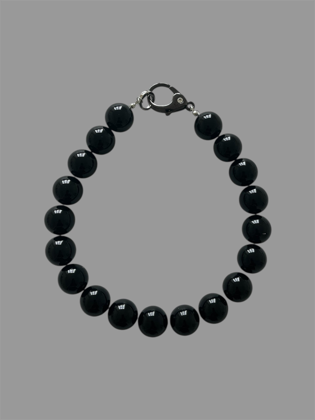 Oversized Black Bead Necklace