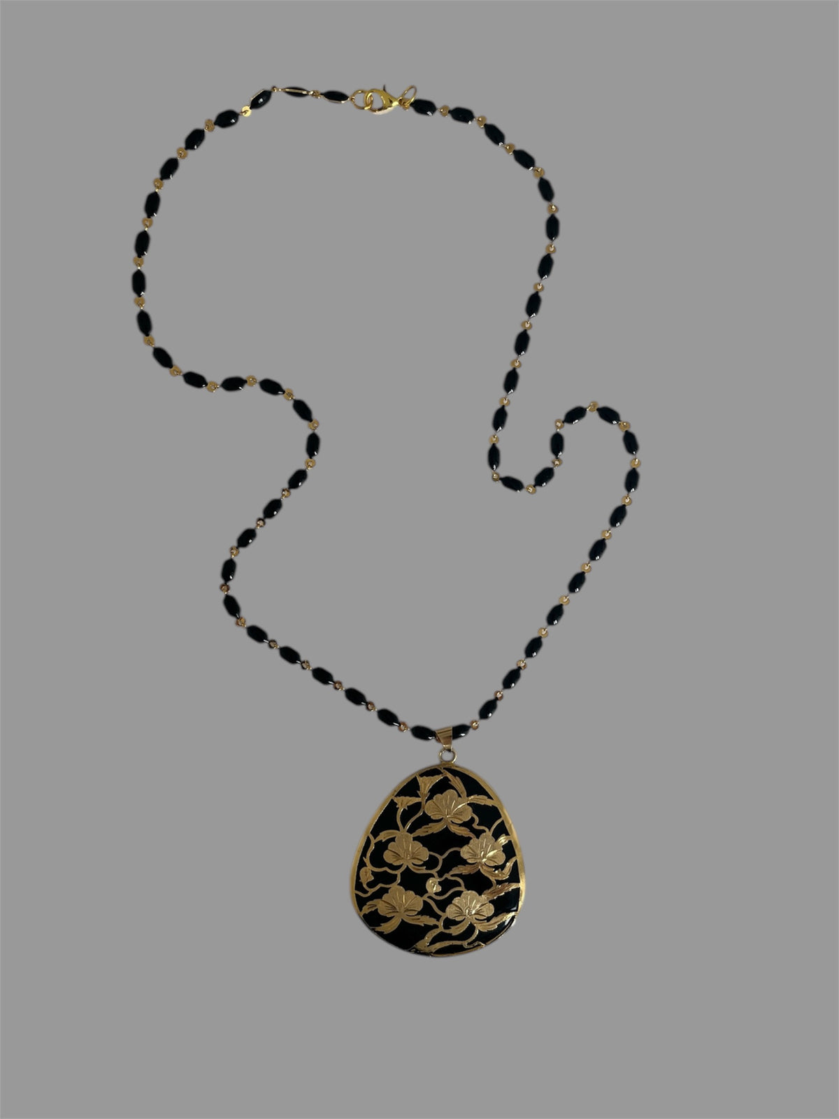 Damascene large pendant necklace