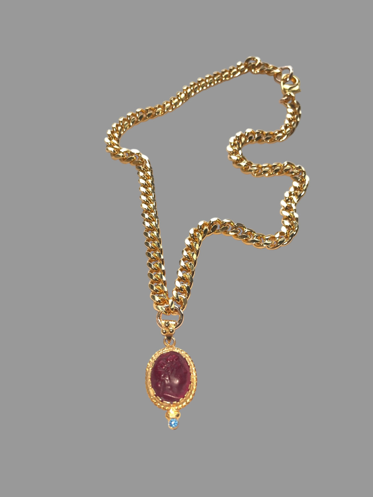 Red Venetian Glass Intaglio Necklace
