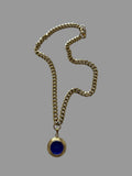 Blue Venetian Glass Intaglio Necklace