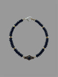 Onyx cabochon pin necklace