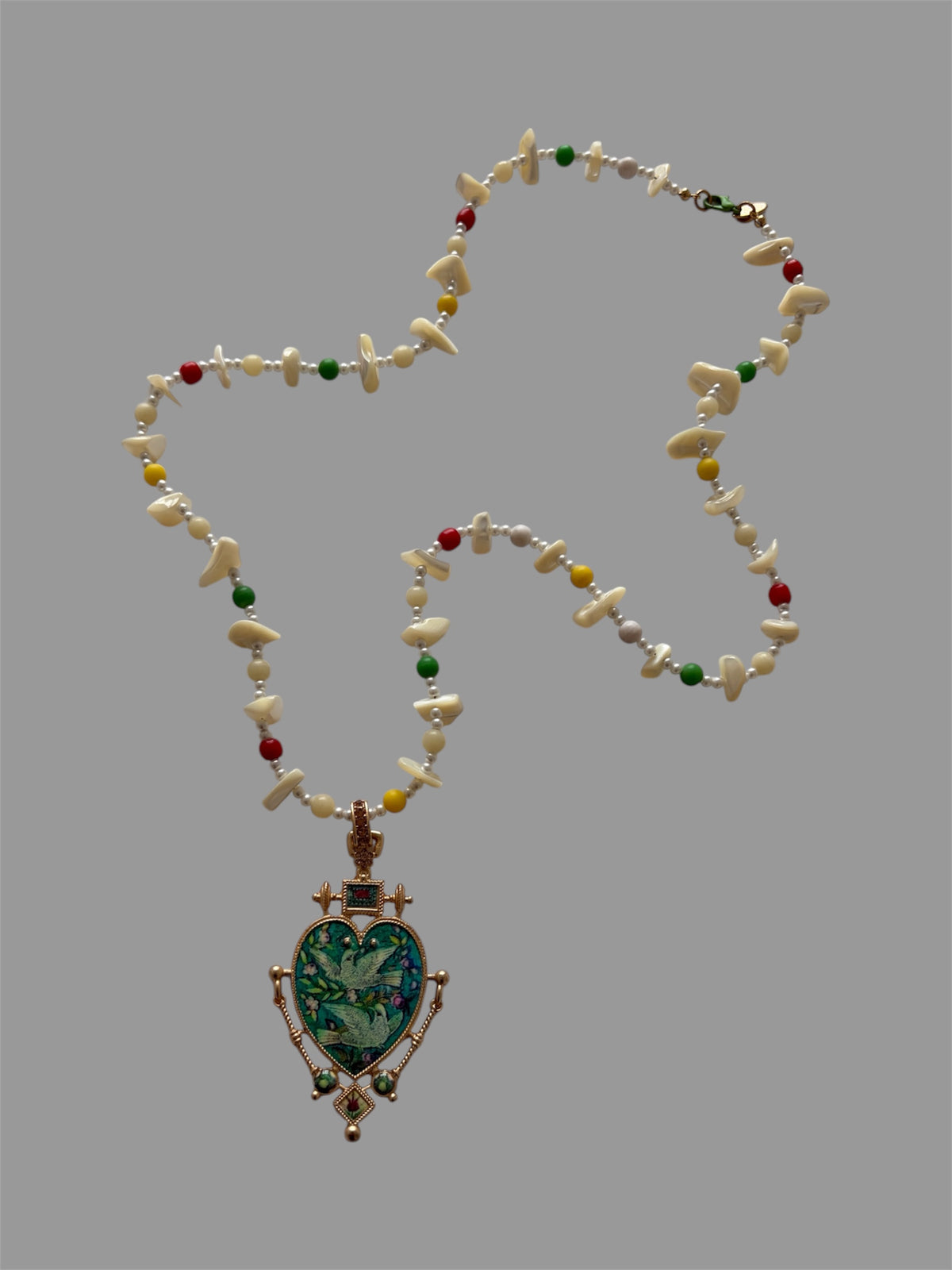 Enamel Heart Long Necklace