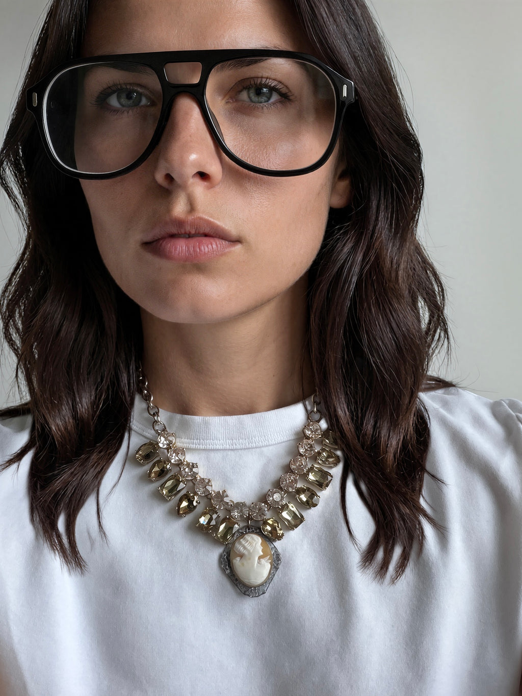 Crystalized Cameo Necklace