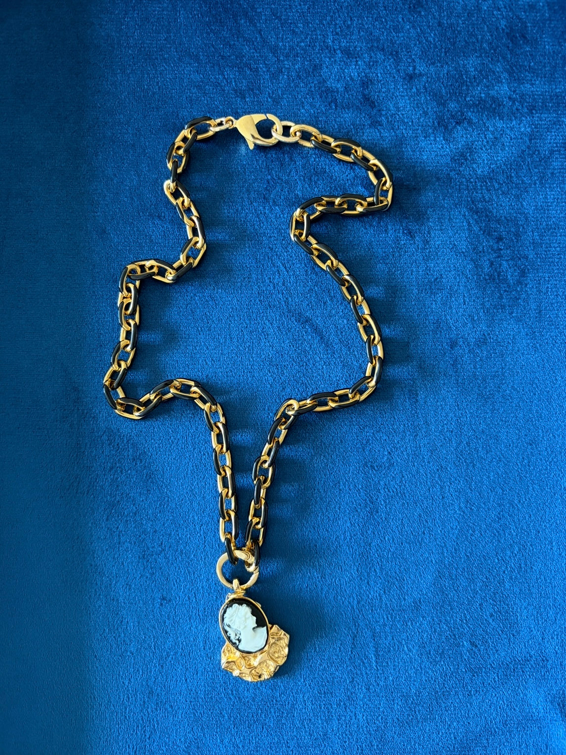 Enamel Cameo Necklace