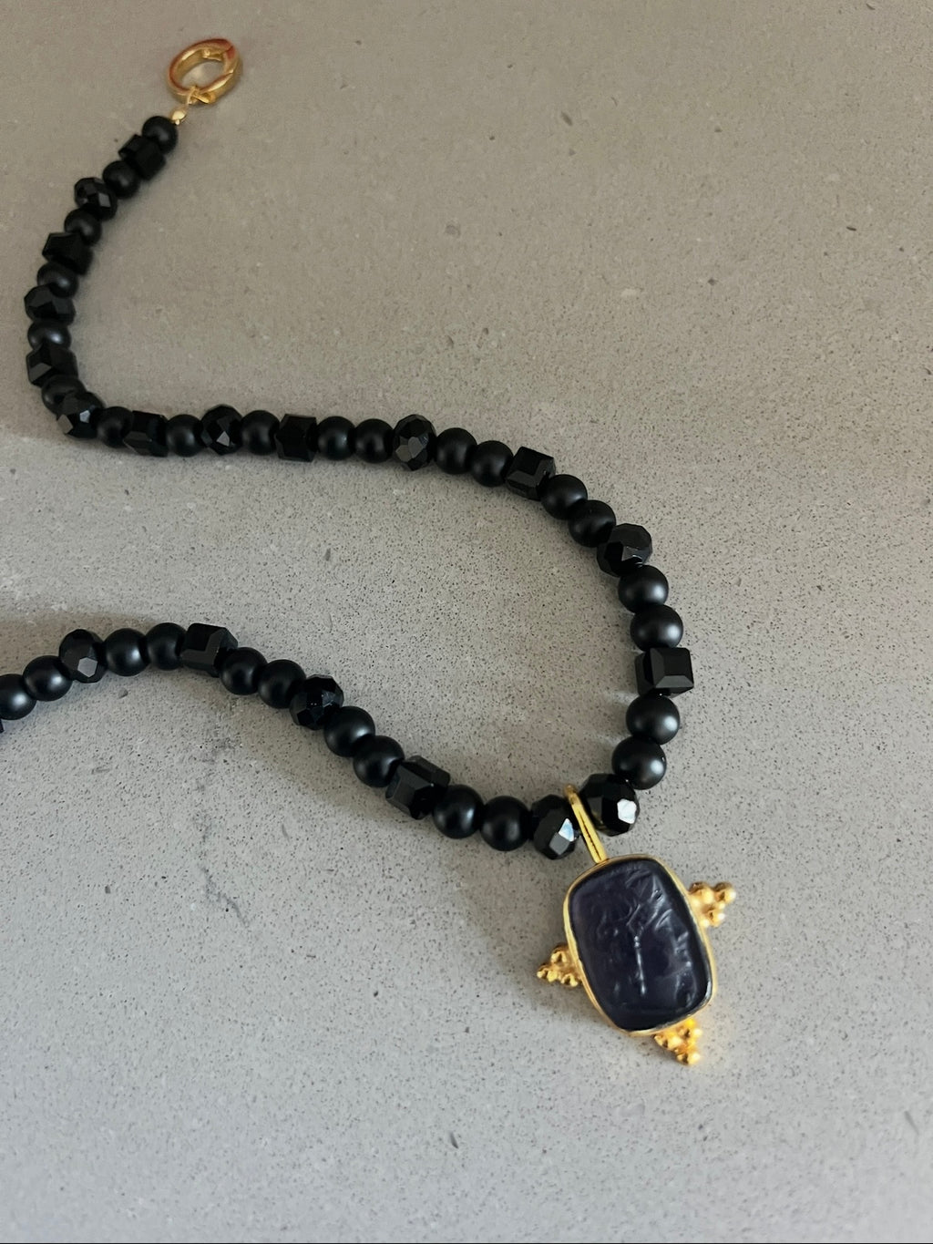 Aphrodite Intaglio Beaded Necklace