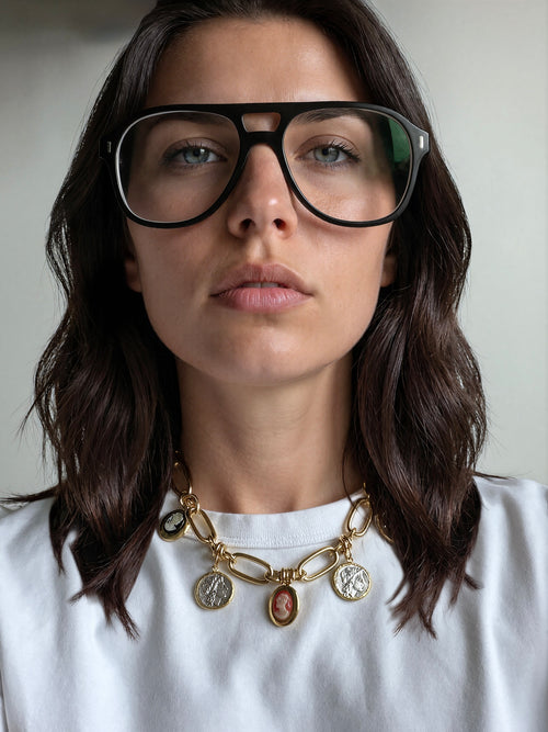 Ancient Coin and Cameo Necklace