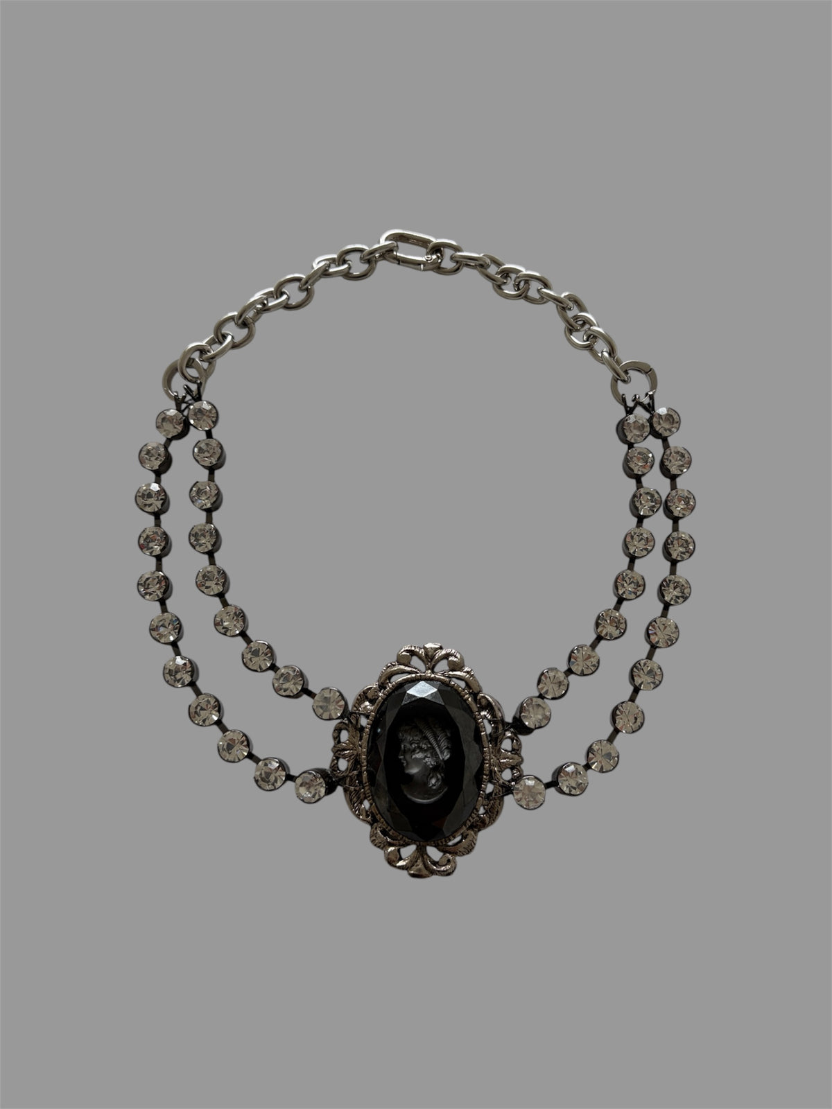 Large Glass Intaglio Necklace