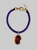 Purple Rope Cameo Necklace
